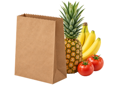 Bolsa de papel con fruta