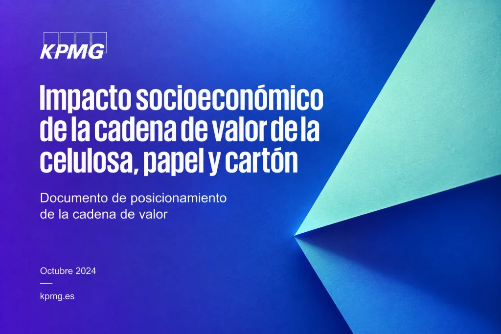 Cover of the KPMG report on the socio-economic impact of the pulp, paper and cardboard value chain.